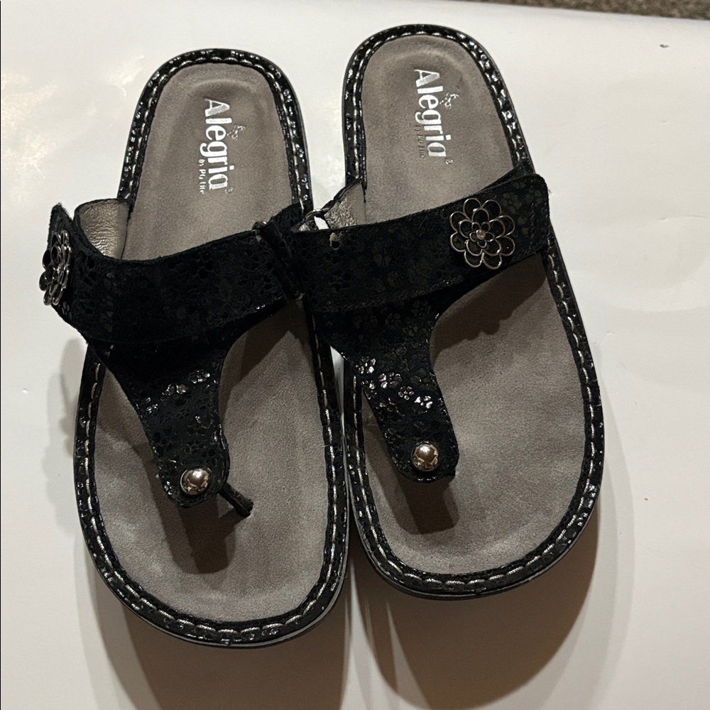 Alegria Black Women's Sandals - Picture 2 of 11